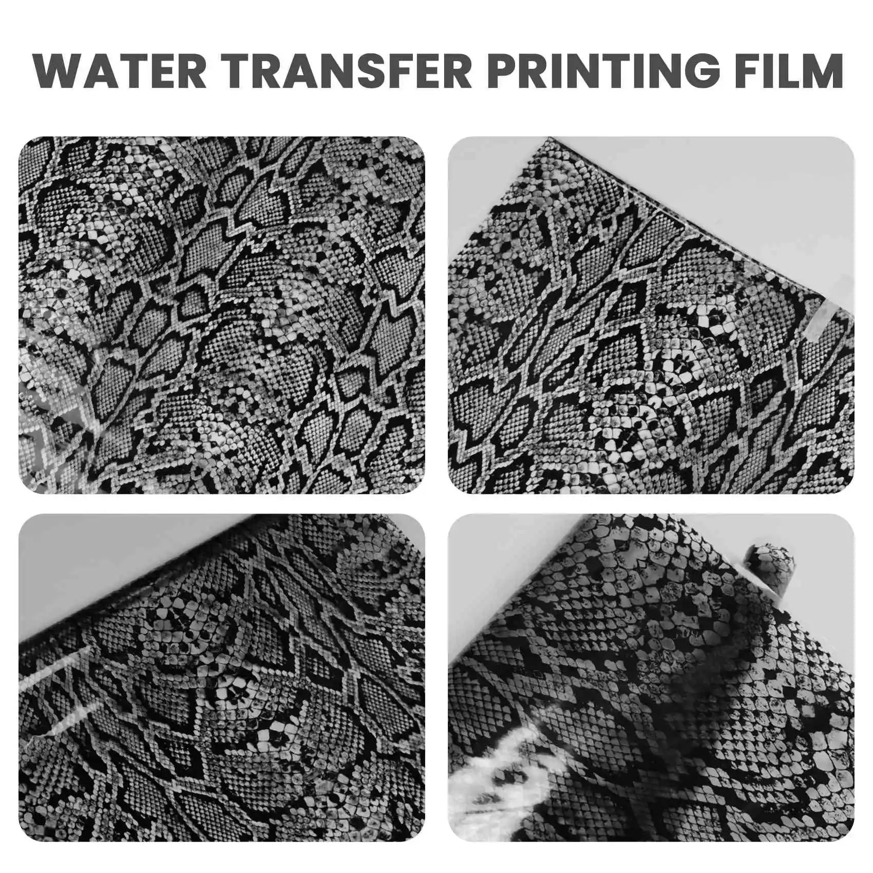 ハイドログラフィックプリントフィルム、水圧印刷、脱水装飾キット、snakeskin、0.4x2m