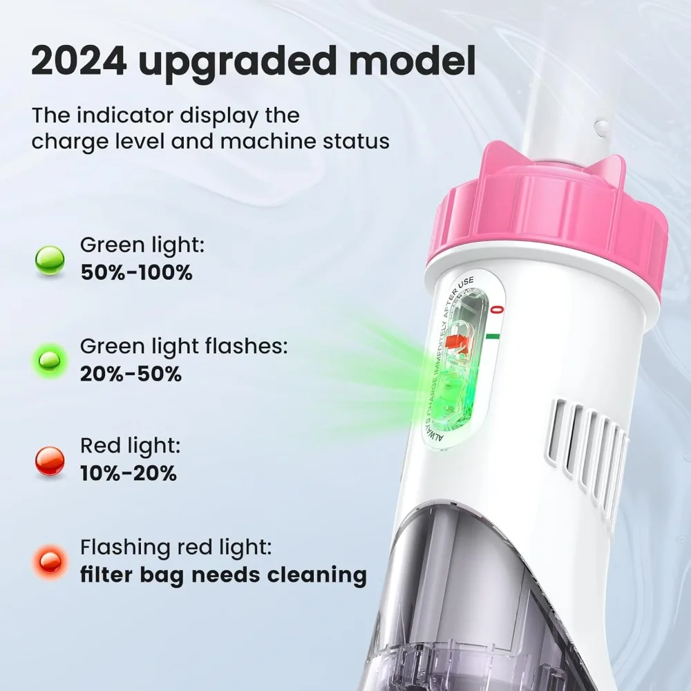 Pool Vacuum for Above Ground Pool with a Telescopic Pole, Running time up to 1H, T403 Handheld Rechargeable Pool Cleaner with Po