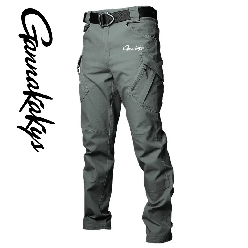 2024 Men\'s Fishing Pants, Windproof Hiking, Multi Pocket Workwear Pants, Outdoor Tactical Wear Resistant Pants