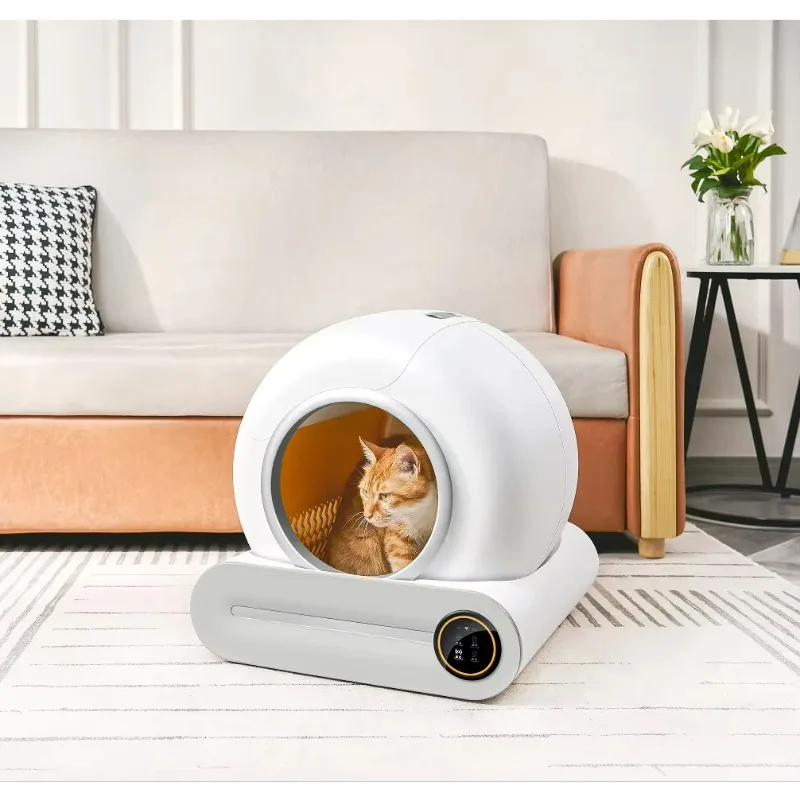 

Low Noise Easy Clean Touch Screen APP Control Large Cat Toilet Electric Self Cleaning Plastic Smart Automatic Cat Litter Box