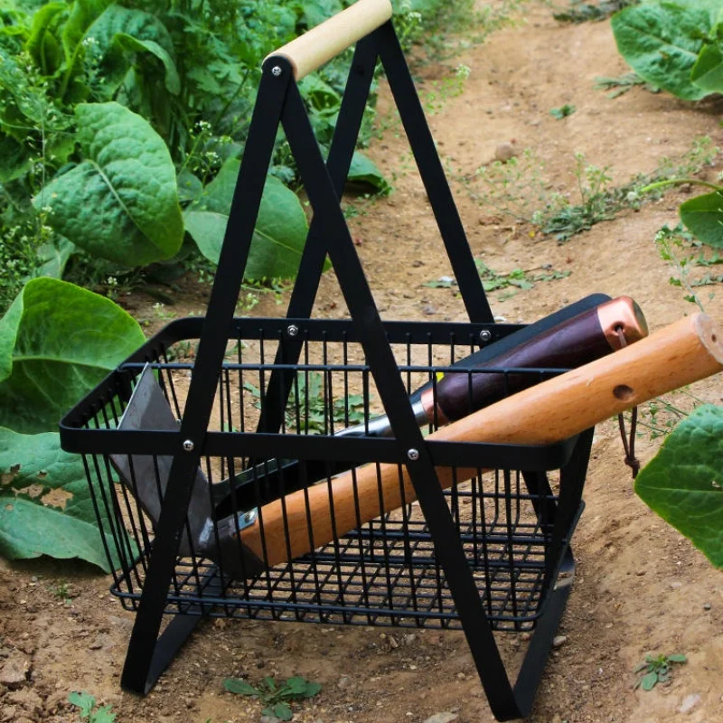 Versatile Iron Basket for Horticultural Tools Small Tools and Fruit Picking