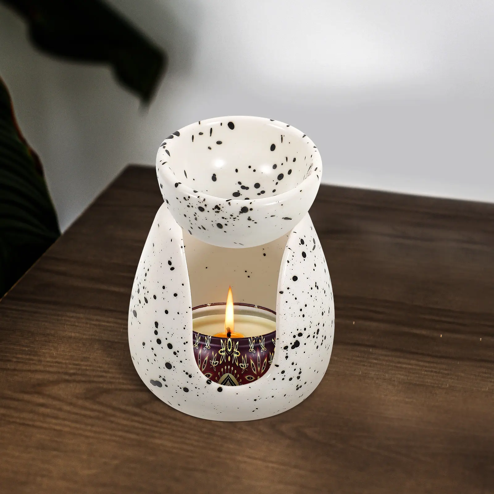 Essential Oil Burner Ceramic Aroma Wax Melter Tealight Holder Fragrance Warmer for Scented Wax Aromatherapy Relaxation