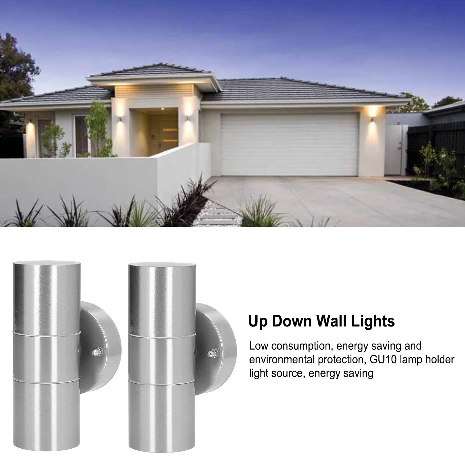 أضواء الجدار لأعلى أسفل أضواء الجدار في الهواء الطلق للماء الفولاذ المقاوم للصدأ البيئية القابلة للفصل لغرف النوم للفيلا #4