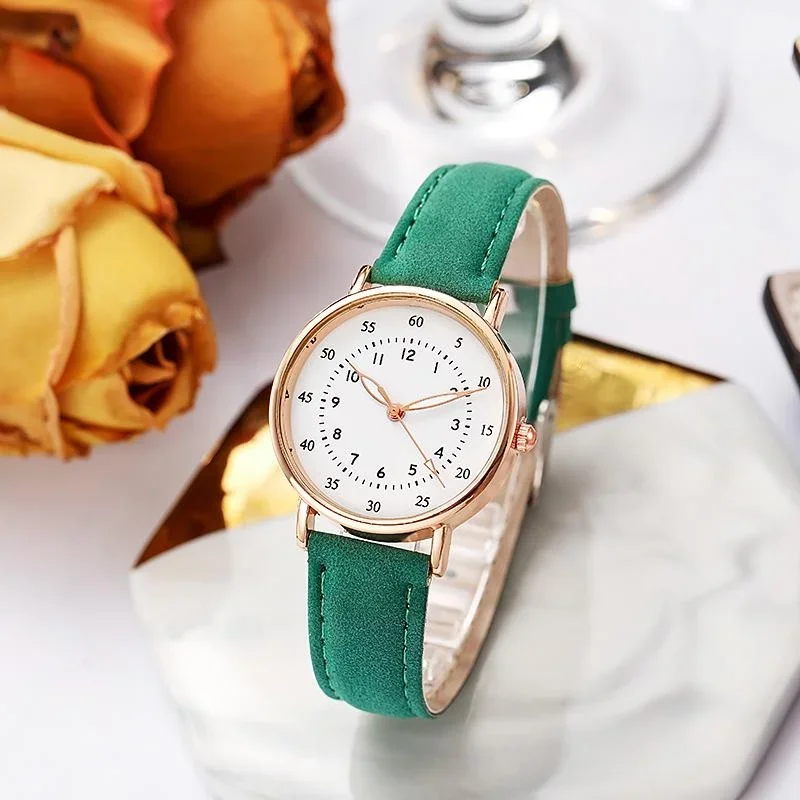 Orologi vintage semplici da donna per donna Orologio da polso con quadrante Cinturino in pelle Orologi da polso casual da donna di alta qualità