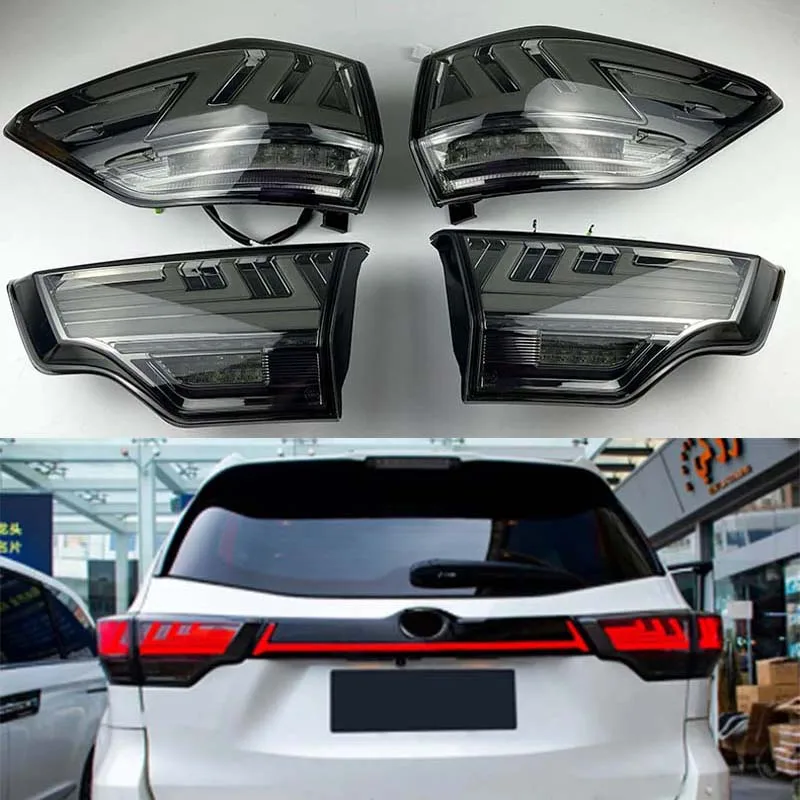 

Full LED Tail Lights Assembly For Toyota Highlander 2014-2020 Car Styling Rear Back Lamp DRL Start UP Animation Black