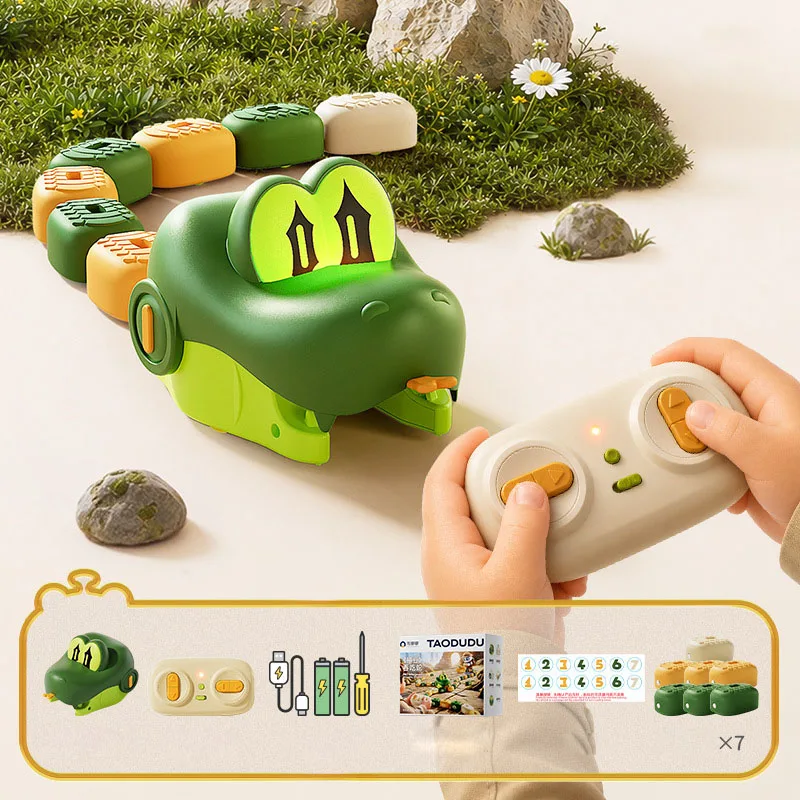 Magnetic RC Greedy Snake Car 2 Players Battle Interactive Toy With Energy Beans Rechargeable Remote Control Car For Kids Gift
