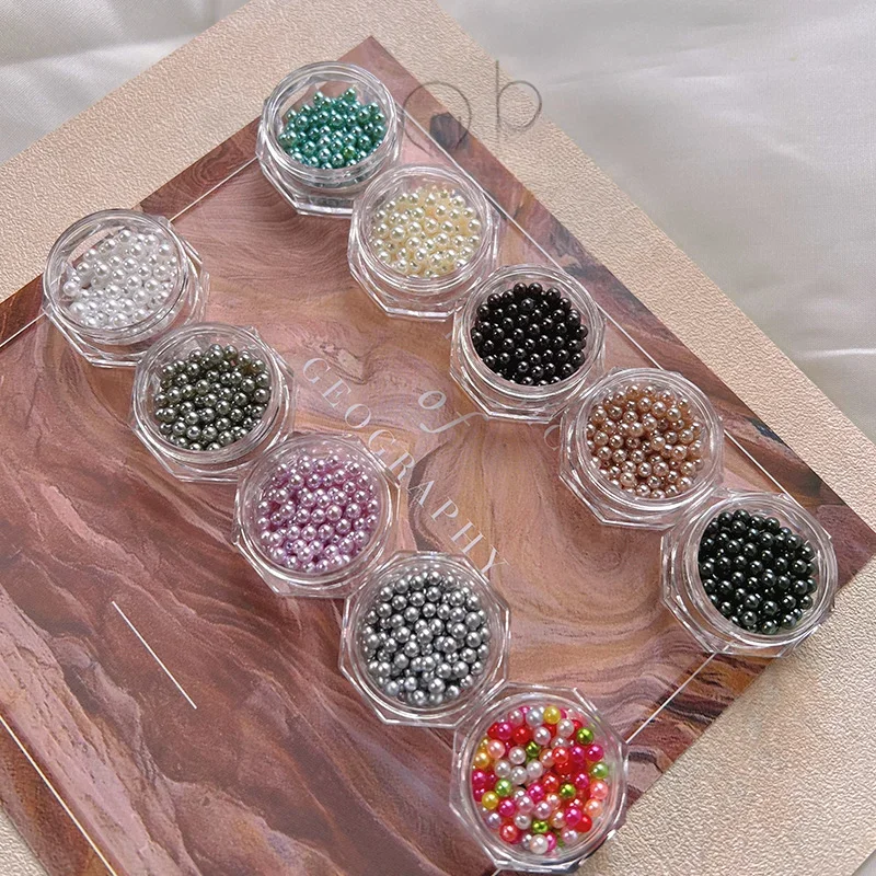 Perles Rondes Super Brillantes pour la Décoration des Ongles, Accessoires à Paillettes, Multi-Documents, Style Français, Élégant, Polyvalent, 3mm