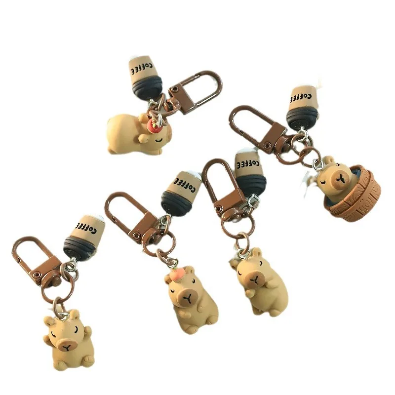 Funny Resin Capybara Key Chains for Women Girls Capibara Animal Keychain Kawaii Bag Backpack Charms Couple Friend Jewelry Gift