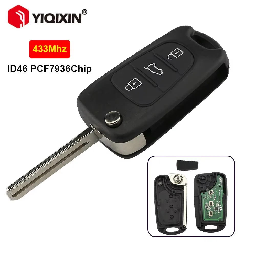 433Mhz Remote Car Key For Hyundai I20 I30 IX35 I35 Accent Solaris Elantra Picanto For Kia Sportage Picanto Rio3 K5 K2 ID46 Chip