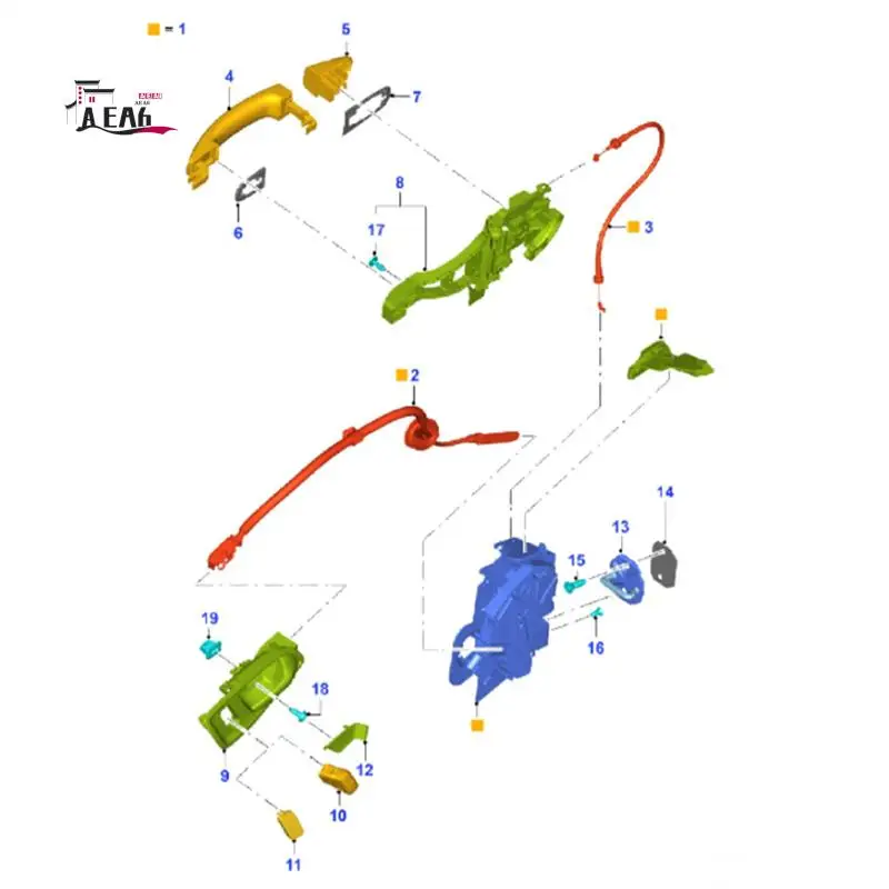 

AEA6-BK21-V219A64-CH Front Right Center Door Lock Latch Mechanism Parts For Ford Transit Custom 2012- Latch Actuator BK21-V219A6