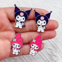 10pcs Cartoon Charm for Jewelry Making Enamel Necklace Earring Bracelet Pendant Diy Accessories Alloy Metal Gold Plated