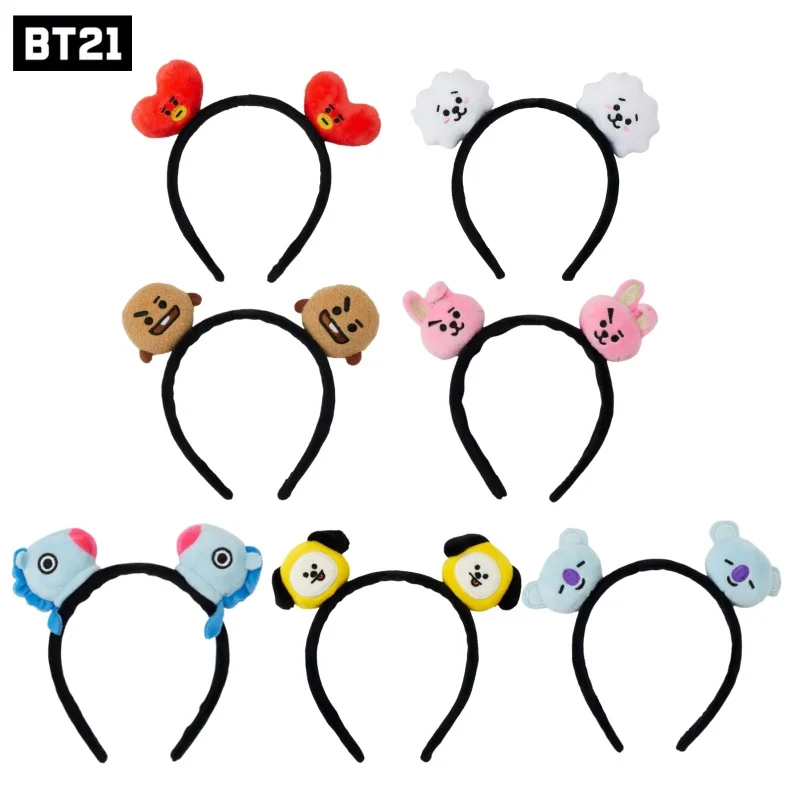 Bt21 Small Animal Hairband Kawaii Cartoon Cute Plush Doll Headband Wide-Brimmed Hairpin Photo Headdress Creativity Girl Gift