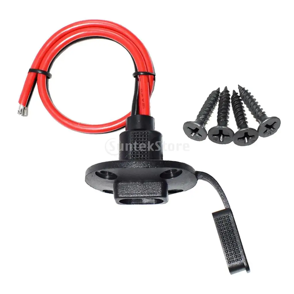 Panel Mount 30cm SAE Socket Sidewall Port Cable Battery 4 Screws