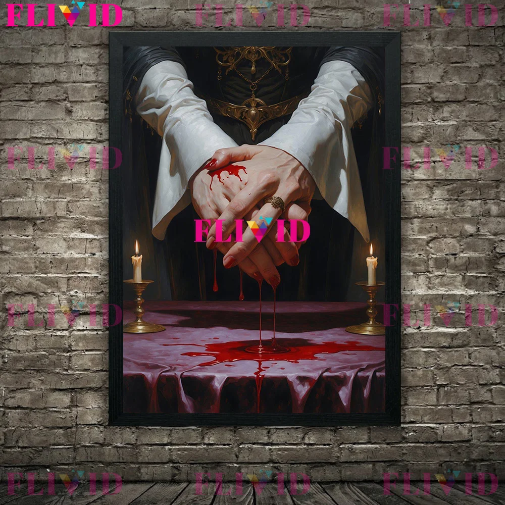 Clawed Hands Dracula Vampire Victorian Macabre Art Poster Print,Elegant Skeleton Hand Abstract Wall