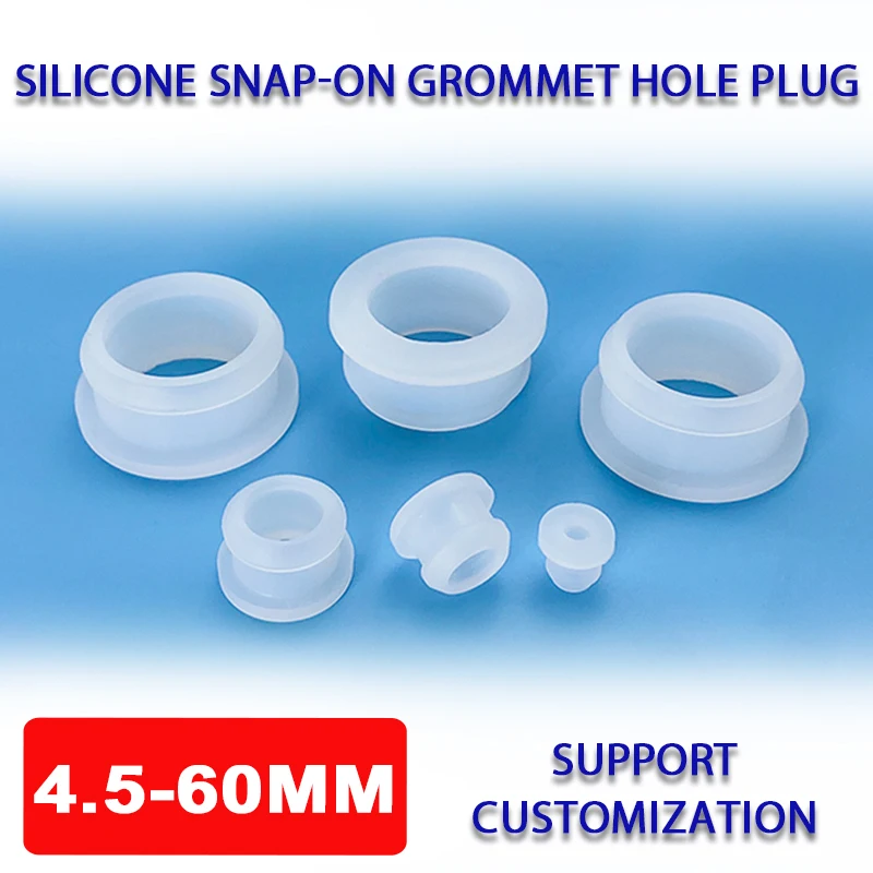 

Transparent Silicone Rubber Snap-on Grommet Hole Plugs End Caps Bung Wire Cable Protect Bush Hollow O-rings Sealed Gasket