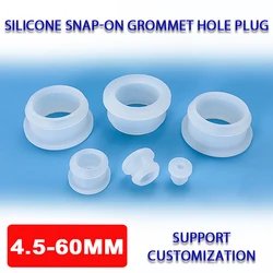 Transparent Silicone Rubber Snap-on Grommet Hole Plugs End Caps Bung Wire Cable Protect Bush Hollow O-rings Sealed Gasket