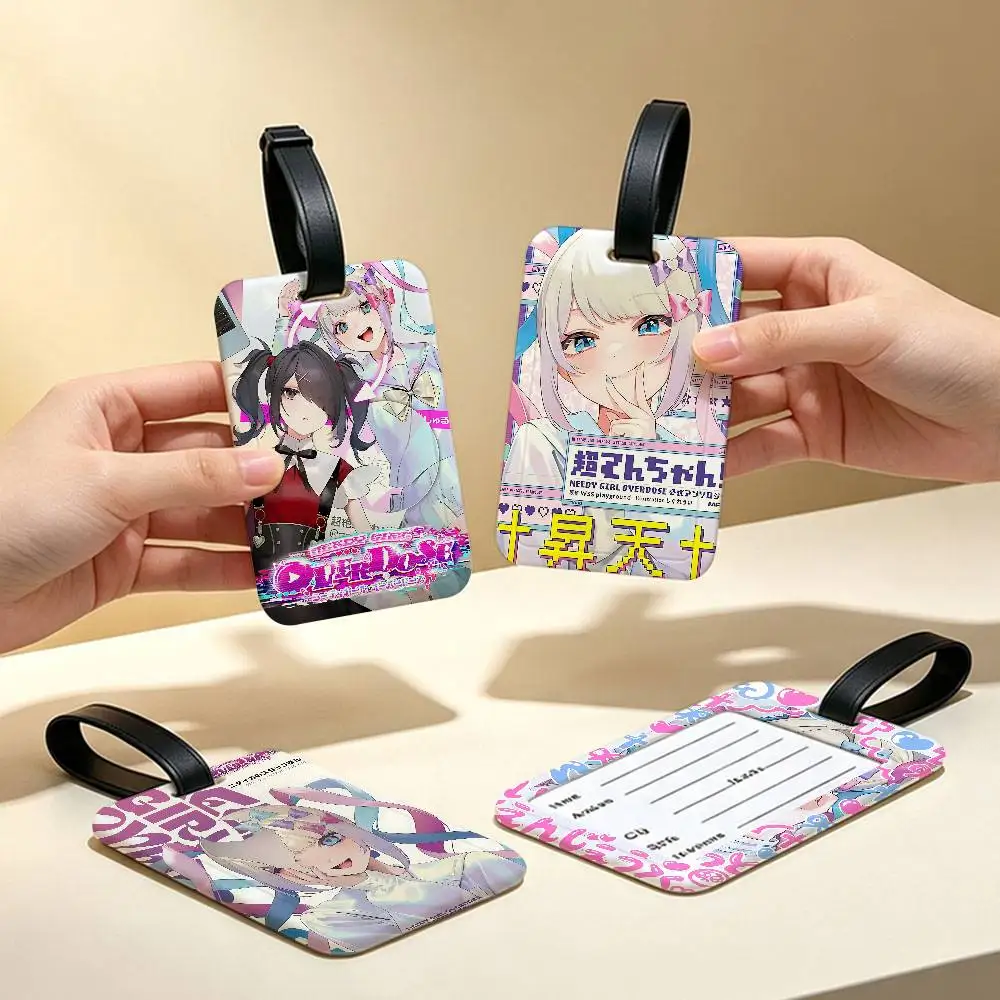 Anime Needys Girl Overdose  Portable Anti lost Luggage Name Tag PVC Information Card Sleeve Suitcase Backpack Travel Label