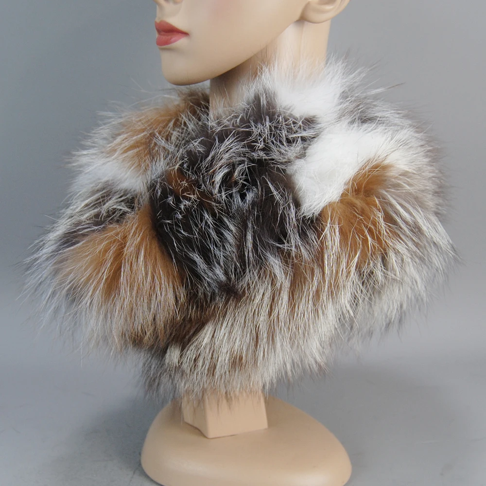 2025 New Style Luxury Women Winter Real Fur Scarves Warm Real Raccoon Fur Mufflers 100% Natural Raccoon Fur Collar Scarf Ring