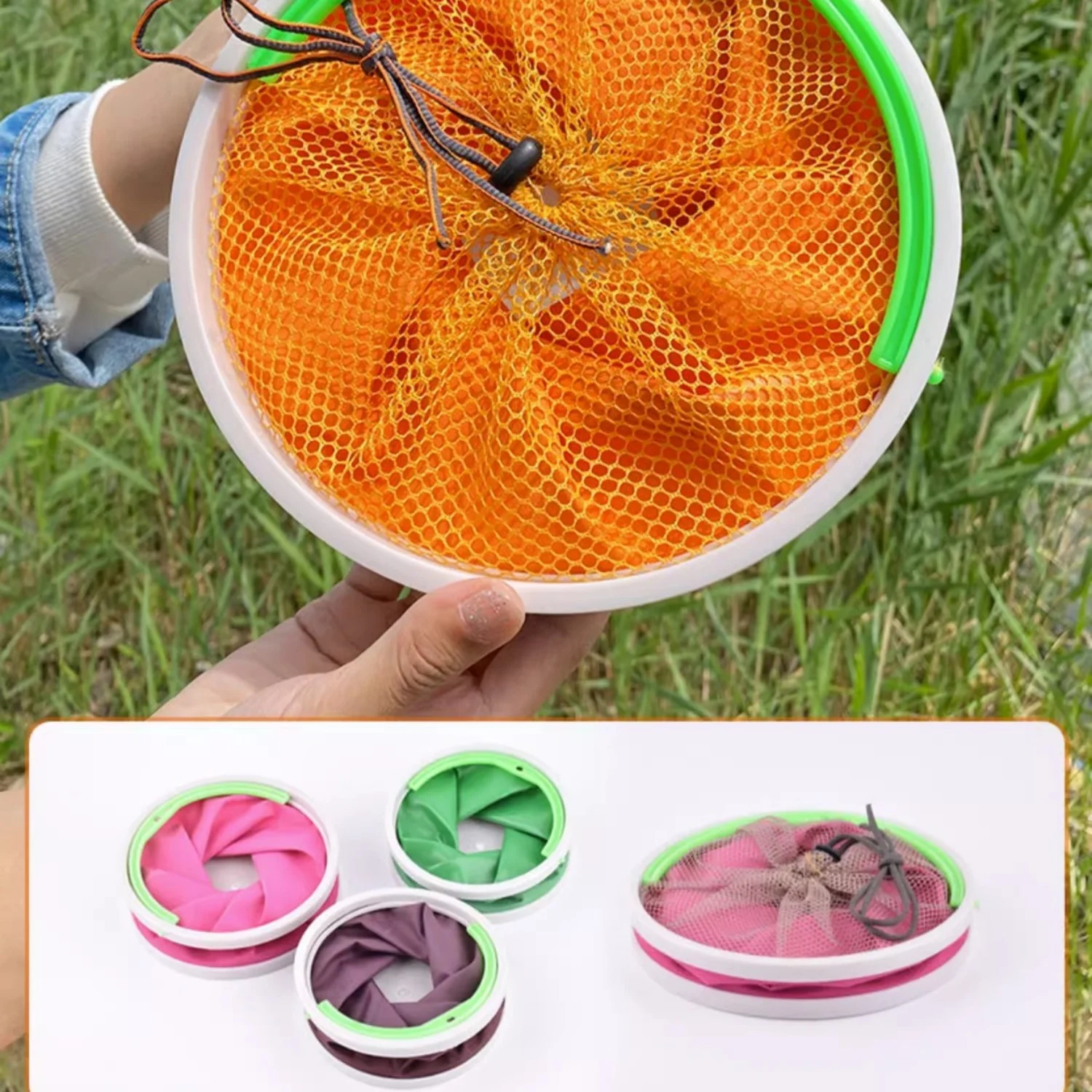 2/3/5/7/11L المحمولة دلو صيد دائم أكسفورد القماش خزان المياه لصيد الأسماك التخييم في الهواء الطلق حقيبة الأسماك الحية لون عشوائي 1 قطعة #2