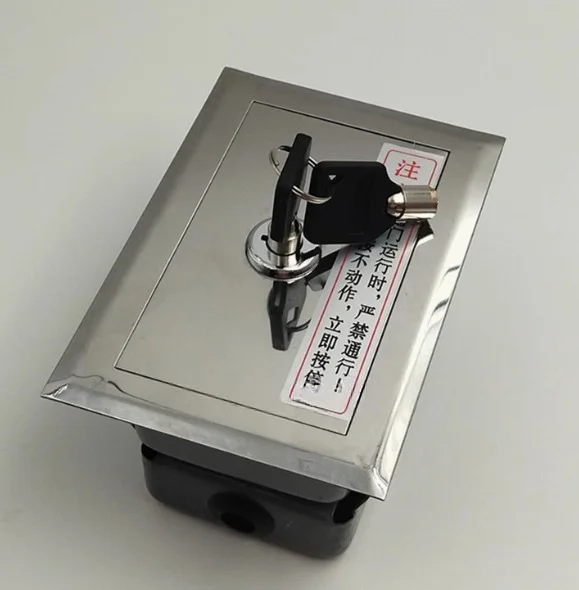 Up Down Stop 3 Button Roller Shutter Garage Door Switch Cassette Cover + Key