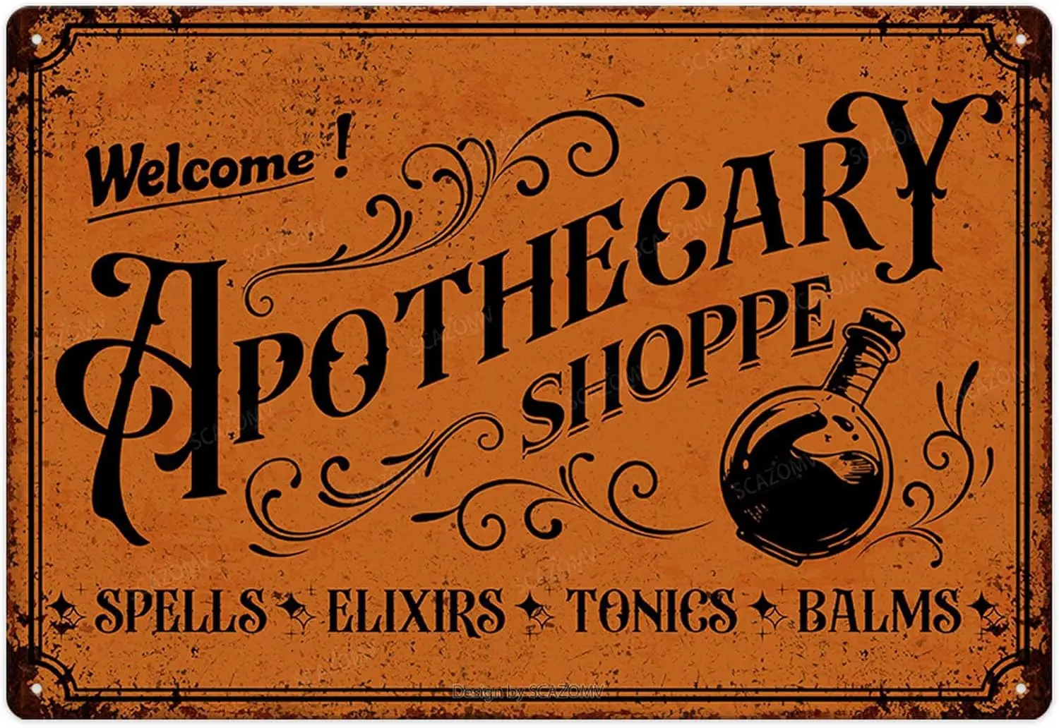 Apotheker-Laden Metall-Blechschilder Vintage Hexen-Küchendekoration Halloween-Party Retro-Dekorationen für Zuhause Bar Café Veranda Terrasse