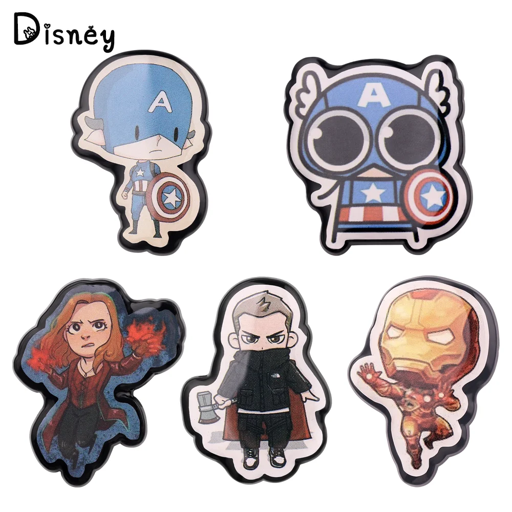 Marvel Superhero Brooch Avengers Captain America Scarlet Witch Badge Enamel Brooch Cute Decoration Lapel Pin Accessories Gifts