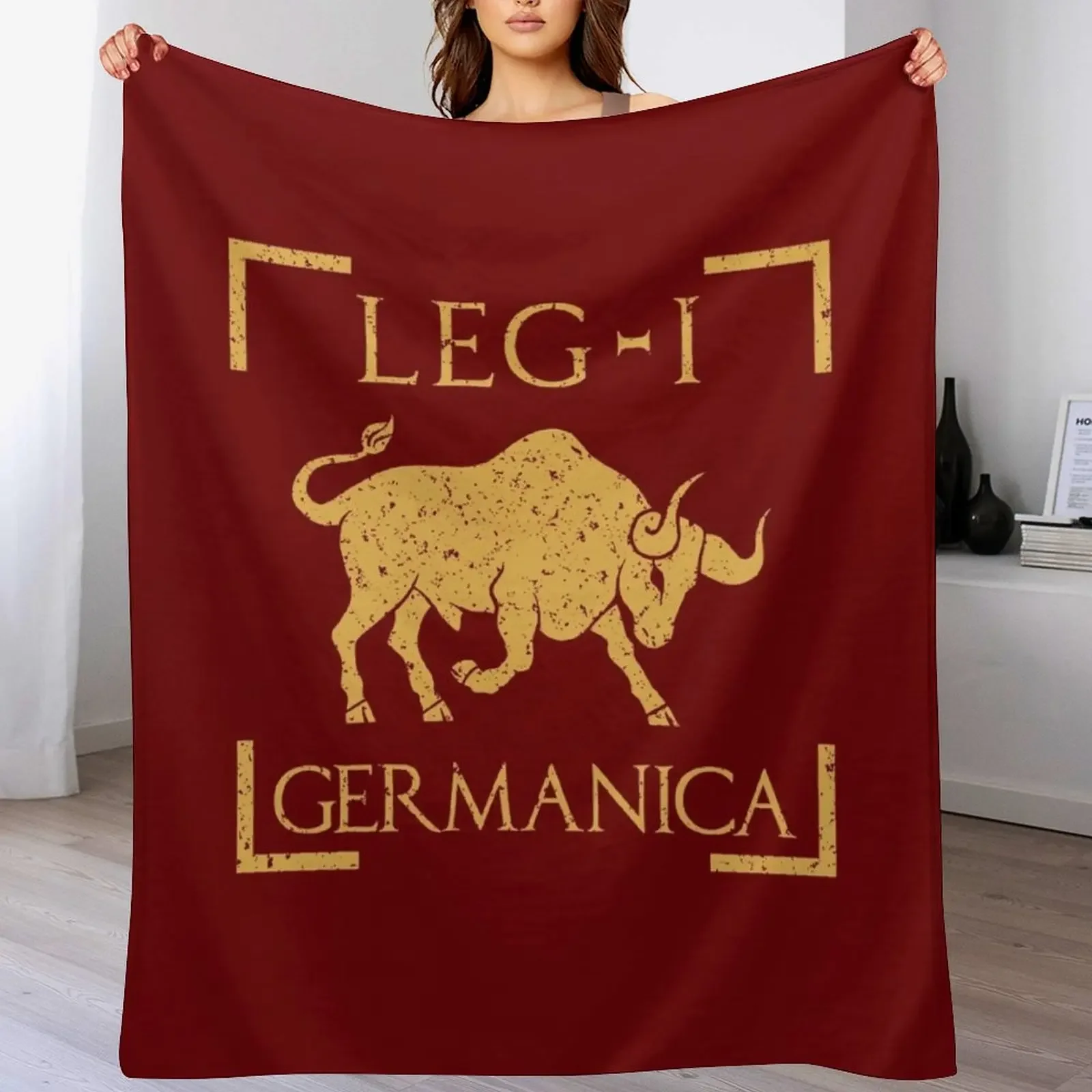 

Legio I Germanica Taurus Emblem Roman Legion Throw Blanket Cozy Home Blanket Gift for Christmas Holiday