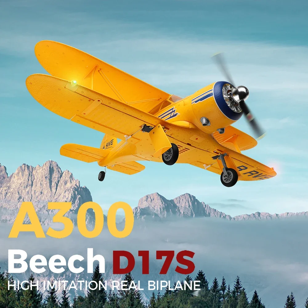 WLtoys XK A300 Beech-D17S RC Plane 4CH Brushless Motor Double Wings Remote Control Airplane 3D6G Aircraft Toys for Kids Adults