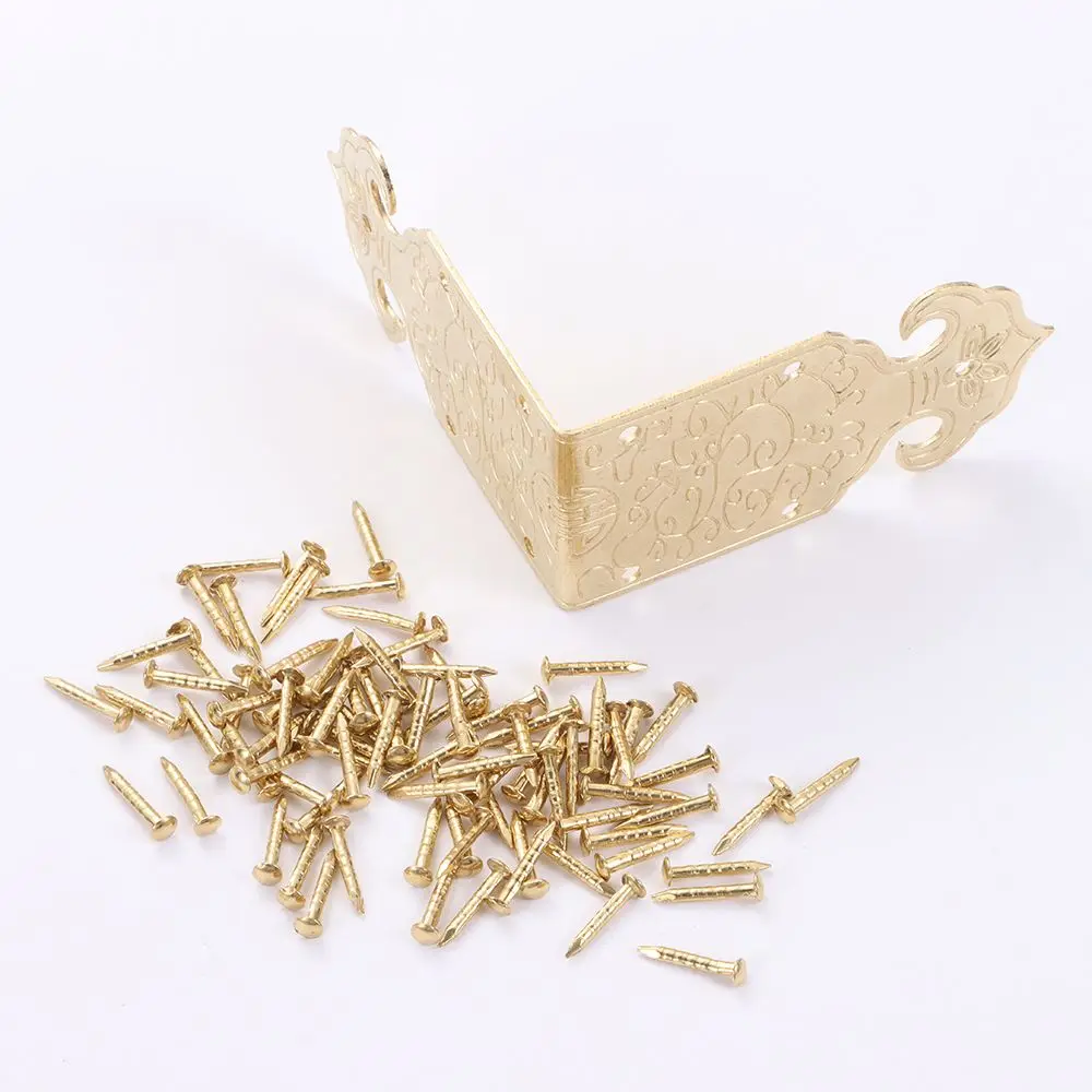 Multi-function Foot Bracket Crafts Carved Furniture Fittings Hardware Corner Brackets Box Decor Antique Bronze Corner Protector