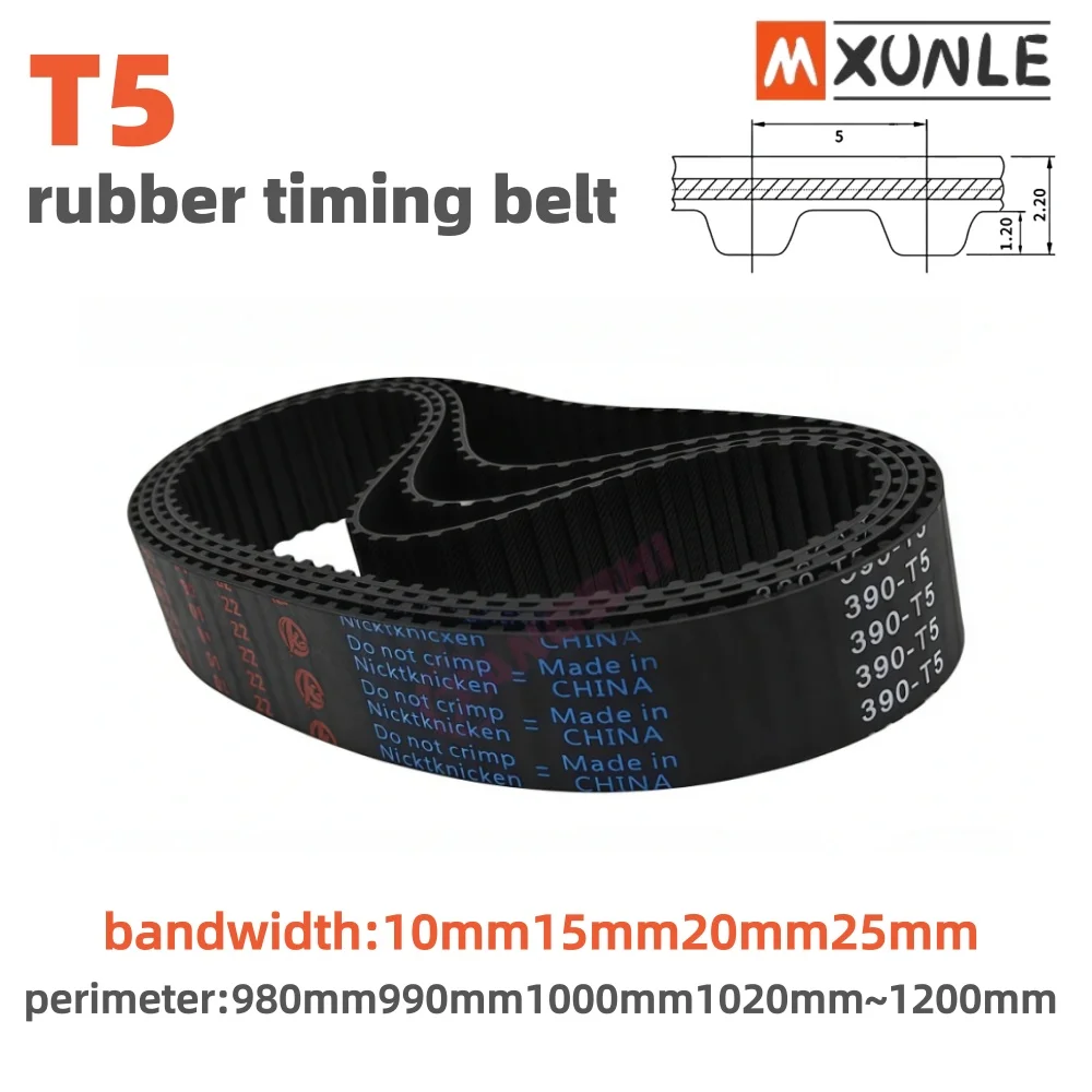 T5 Timing Belt Trapezoidal Tooth circumference 980mm990mm1000mm1020mm~1200mm Belts Width 10/15/20/25mm For T5 Alloy Pulley