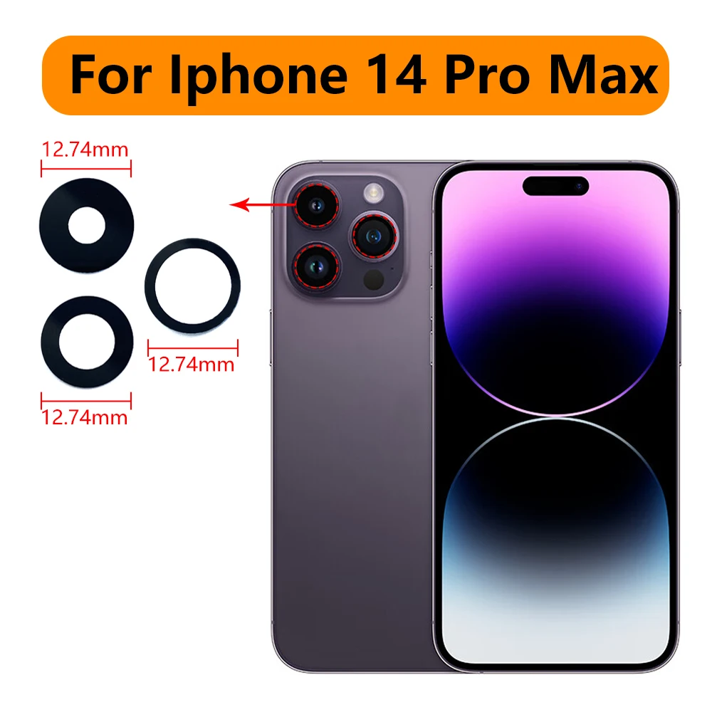 Rear Back Camera Glass Lens For iPhone 14 Pro Max / 14 Plus Camera Glass With Glue Adhesive for iphone 13 13 pro 9d full glue full screen tempered glass film