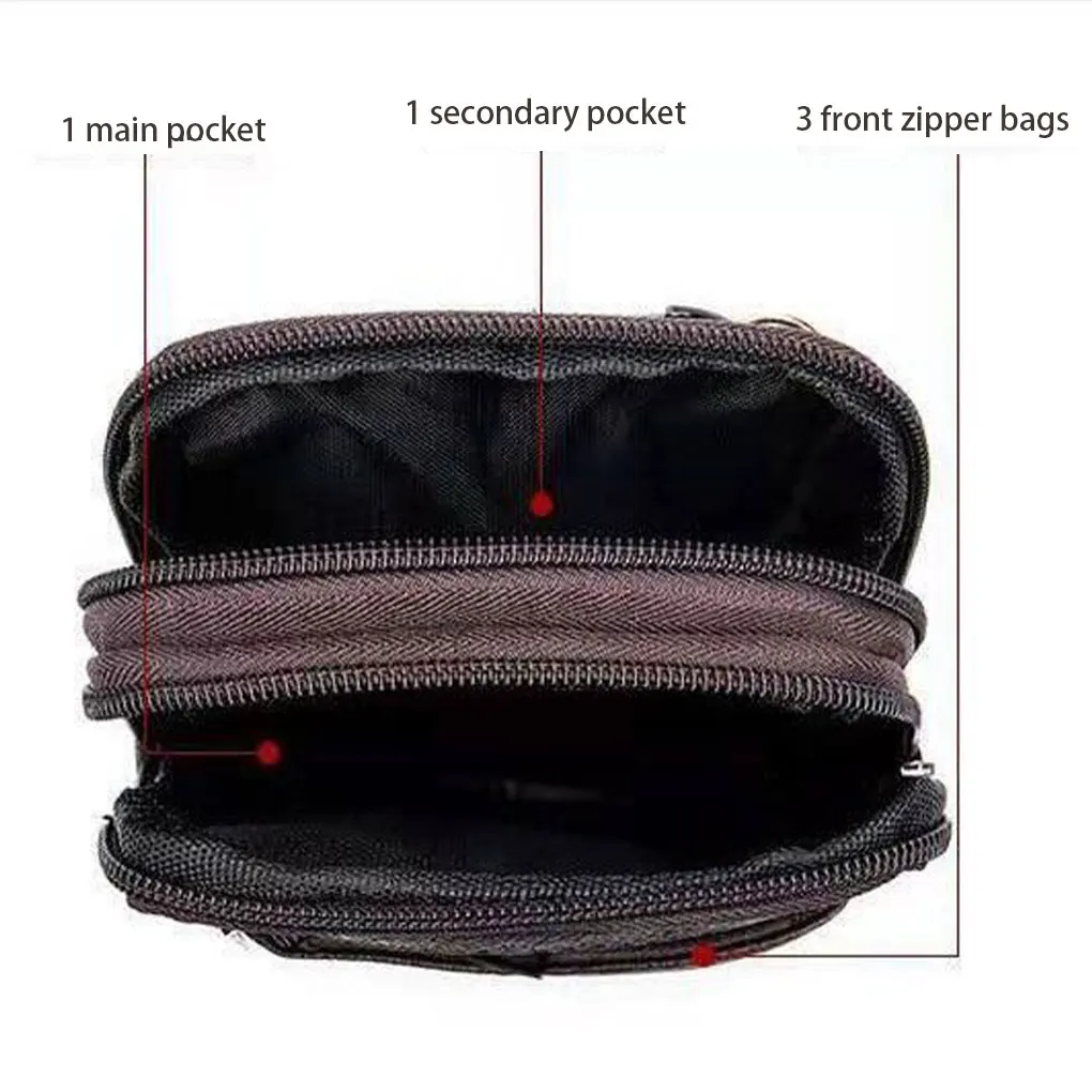 Sacs à bandoulière en cuir multi-poches pour hommes, sacs de ceinture polyvalents, sac de taille marron foncé, durable et doux au toucher