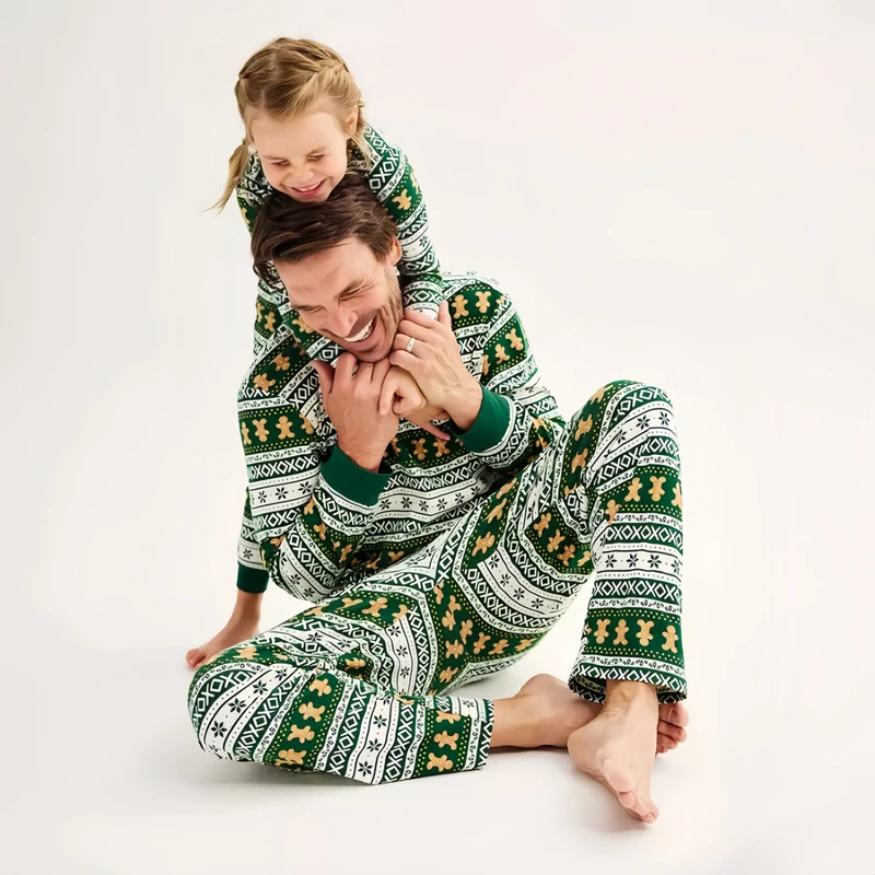Gingerbread Man Vintage Print Christmas Pajamas Family Set 2025 New Year Men Women Kids Baby Gog Clothes Xmas Home Loungewear - view 3