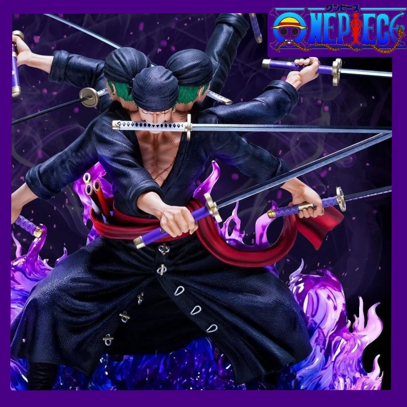 40cm One Piece Zoro Anime Figures Wano Onigashima 9 Swords Style Action Figurine PVC Statue Model Collection Decoration Gift Toy