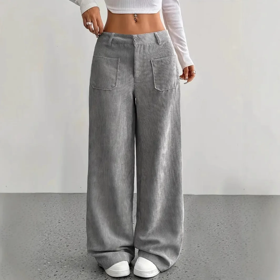 Fashionable Casual Pants Autumn 2026 Floor-Length Loose Multi-Pocket Versatile Dragging Wide Leg Pants for Universal Use