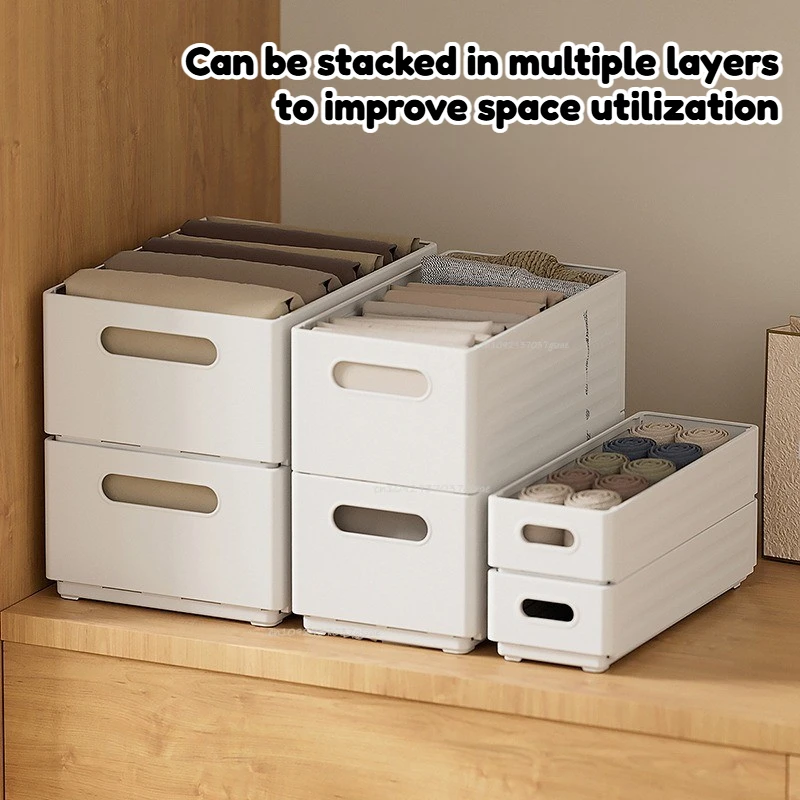 Picture 6: Expandable Plastic Storage Boxes Suitable for Drawer Shelf Wardrobe Office Socks Space-Saving Storage Basket Stackable