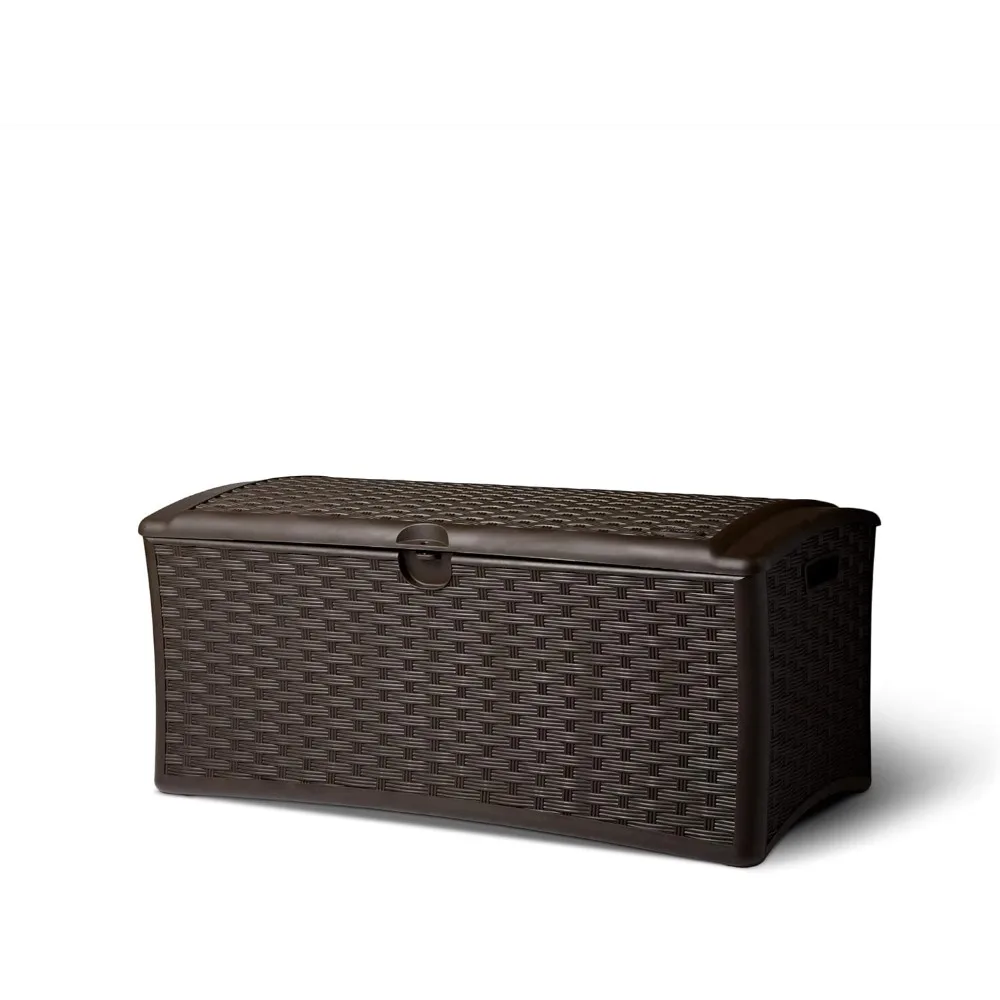 

72 Gallon Capacity Easy Assembly Plastic Wicker Outdoor Patio Storage Deck Box for Storing Furniture Cushions and Outdoor