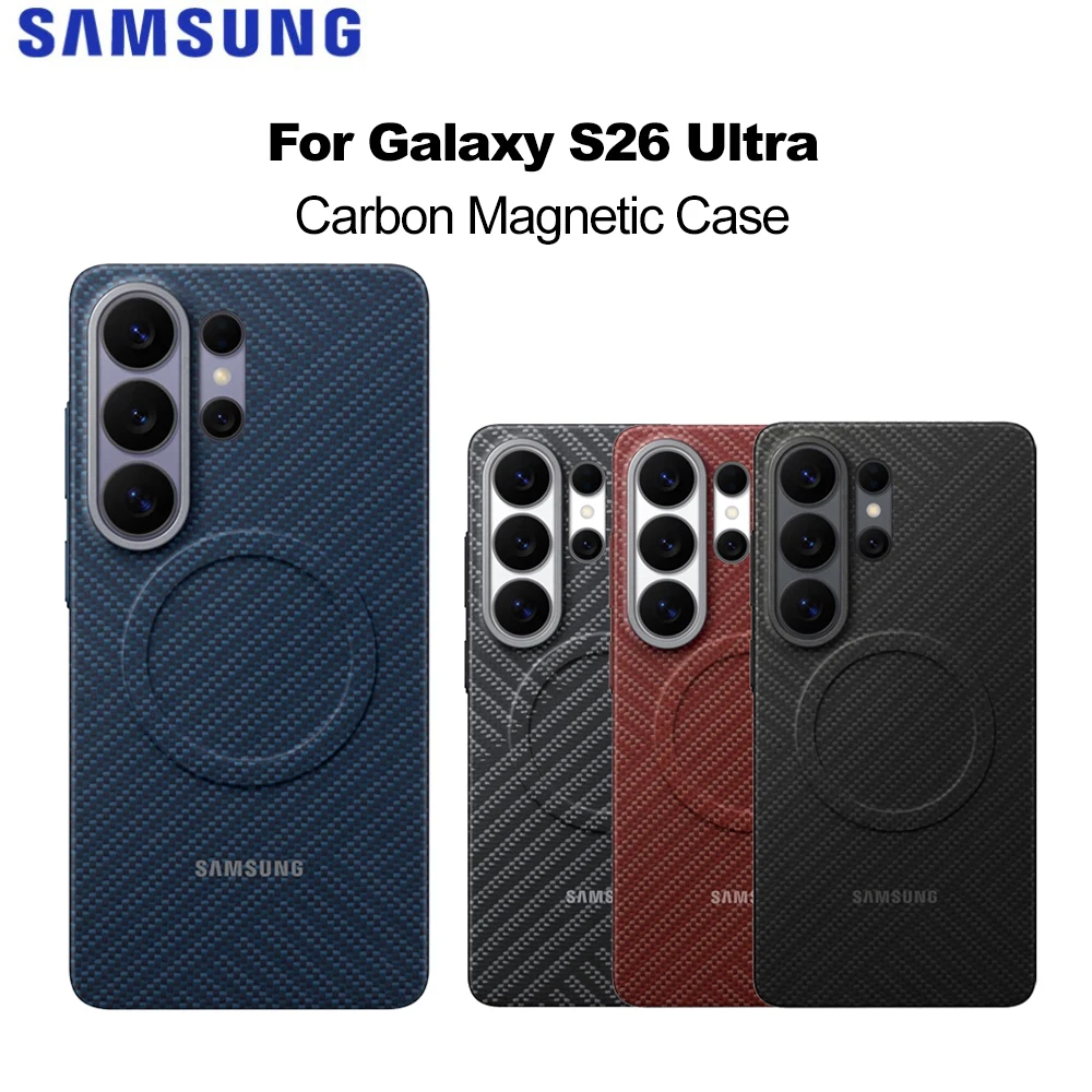 Original Samsung Galaxy S26 Ultra S26Ultra Carbon Magnetic Case With Magnetic Ring Carbon Protective Case Shockproof EF-KS948