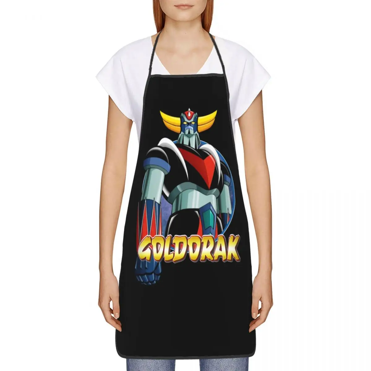 UFO Robot Goldorak Grendizer Apron for Women Men Anime Mechanical Warrior Adult Kitchen Chef Bib Tablier Cuisine Cooking Baking