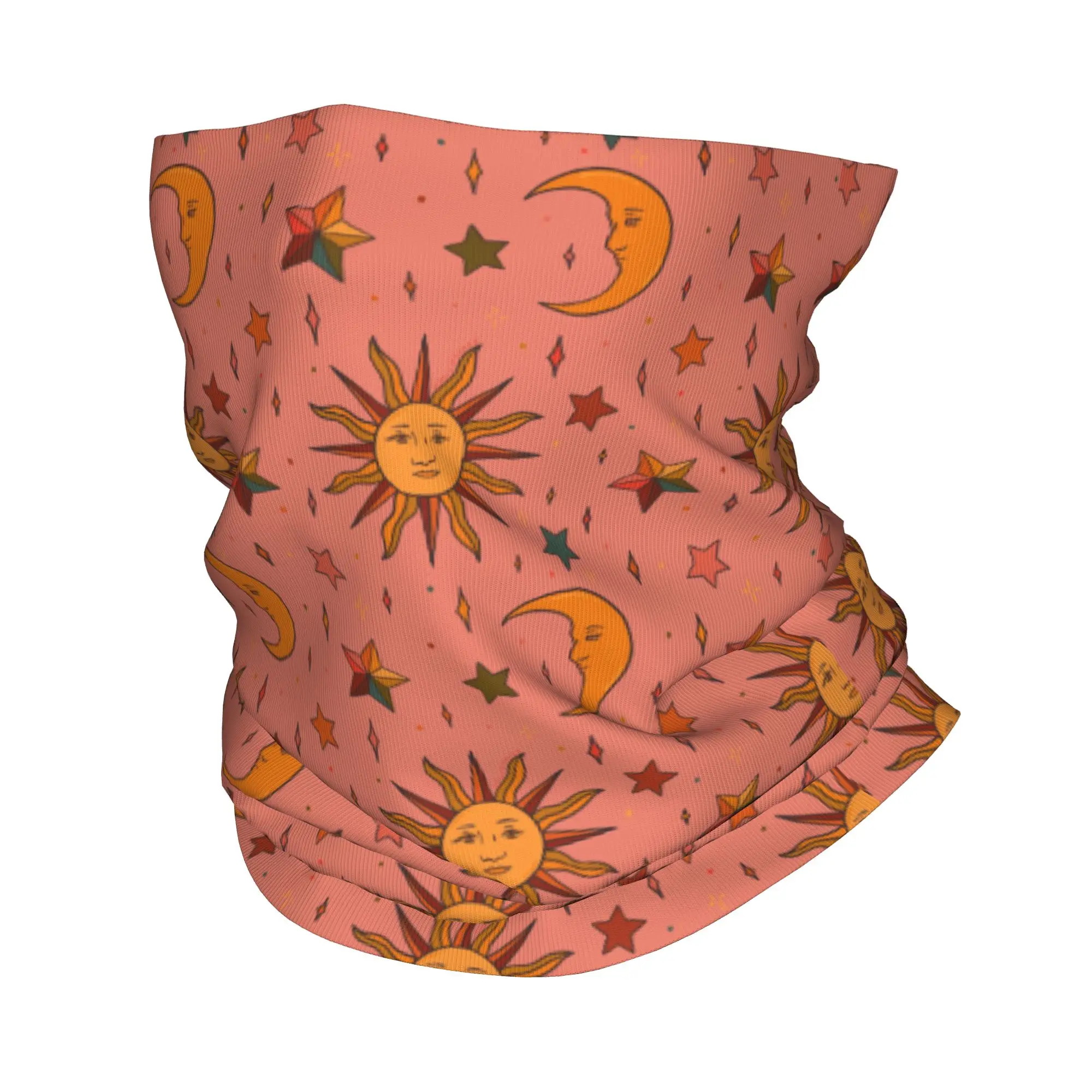 Celestial Moon and Sun Stars  Bandana Neck Cover Printed Wrap Scarf Multifunction Face Mask Cycling Unisex Adult