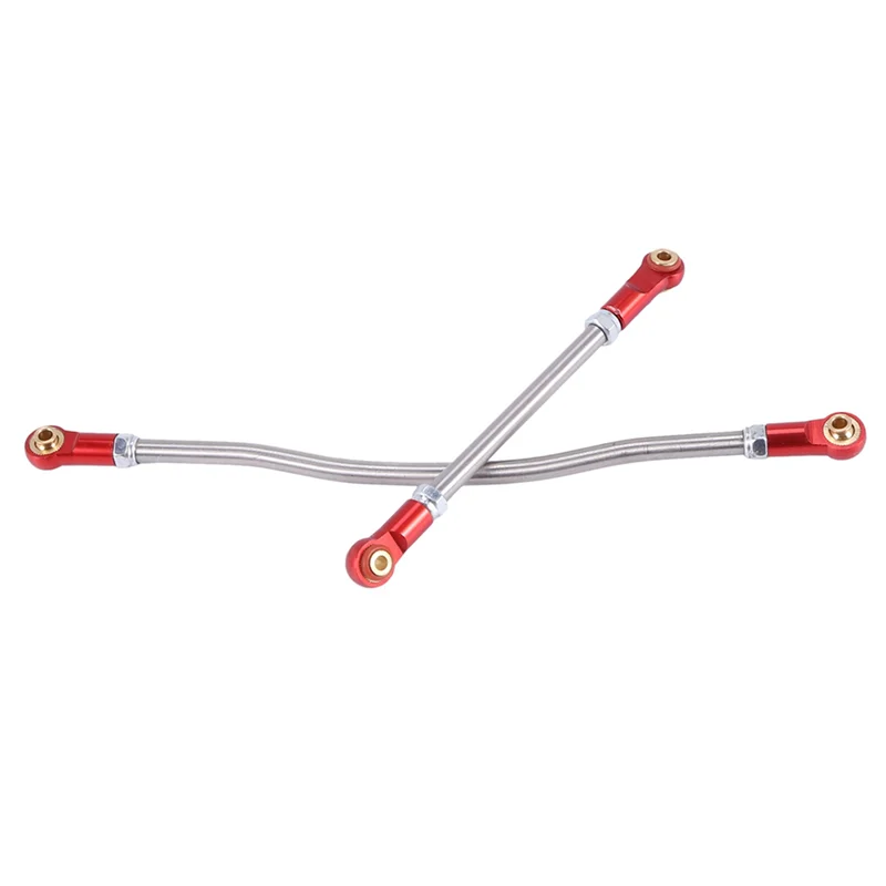 

B05C-4Pcs Adjustable Steering Link Rod Metal Rod End For 1/10 RC Crawler Car Axial Capra 1.9 UTB AXI03004 Parts,Red