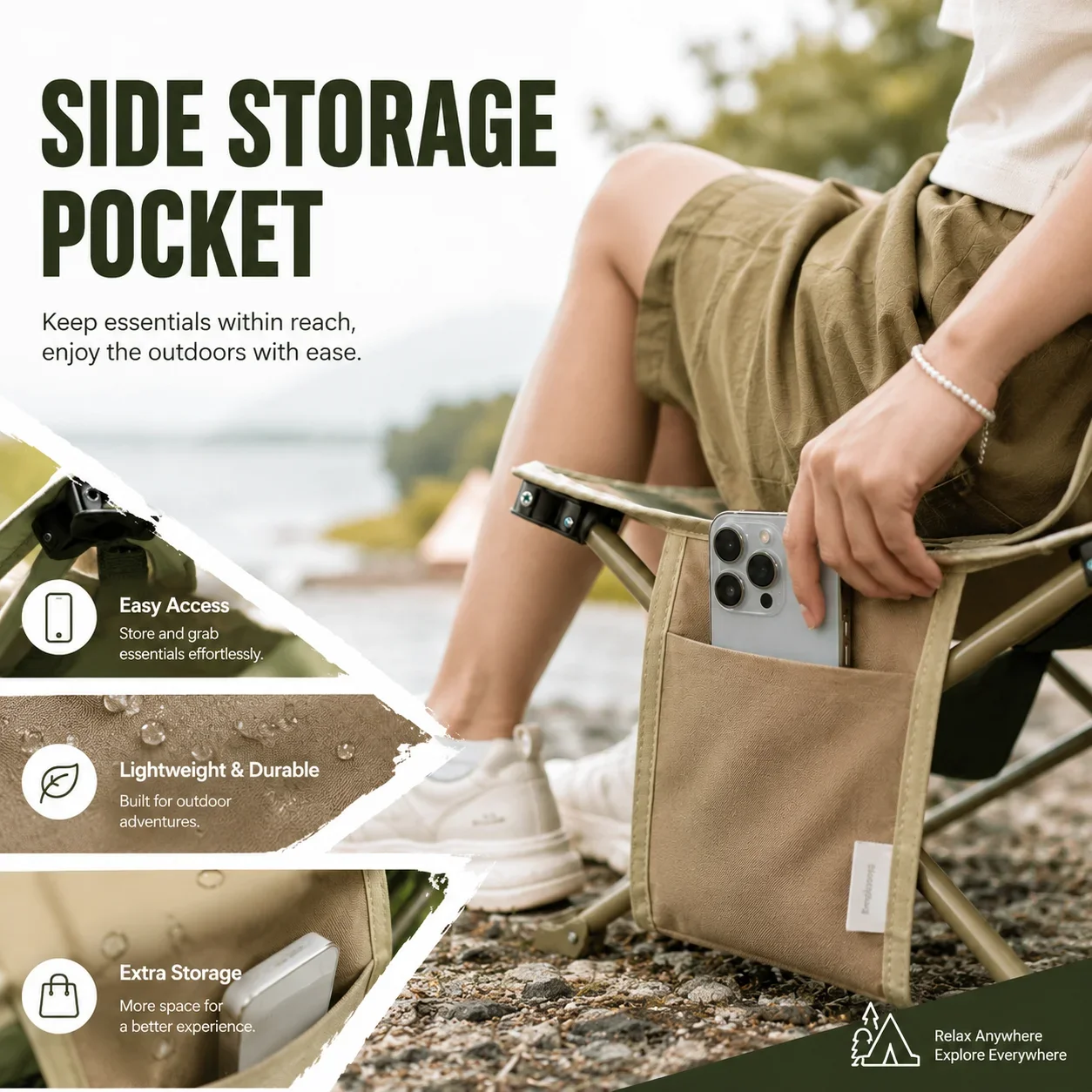 Outdoor Portable Folding Stool Camping Collapsible Foot Stool Hiking Beach Travel Picnic Fishing Seat Tools Ultralight Picnic