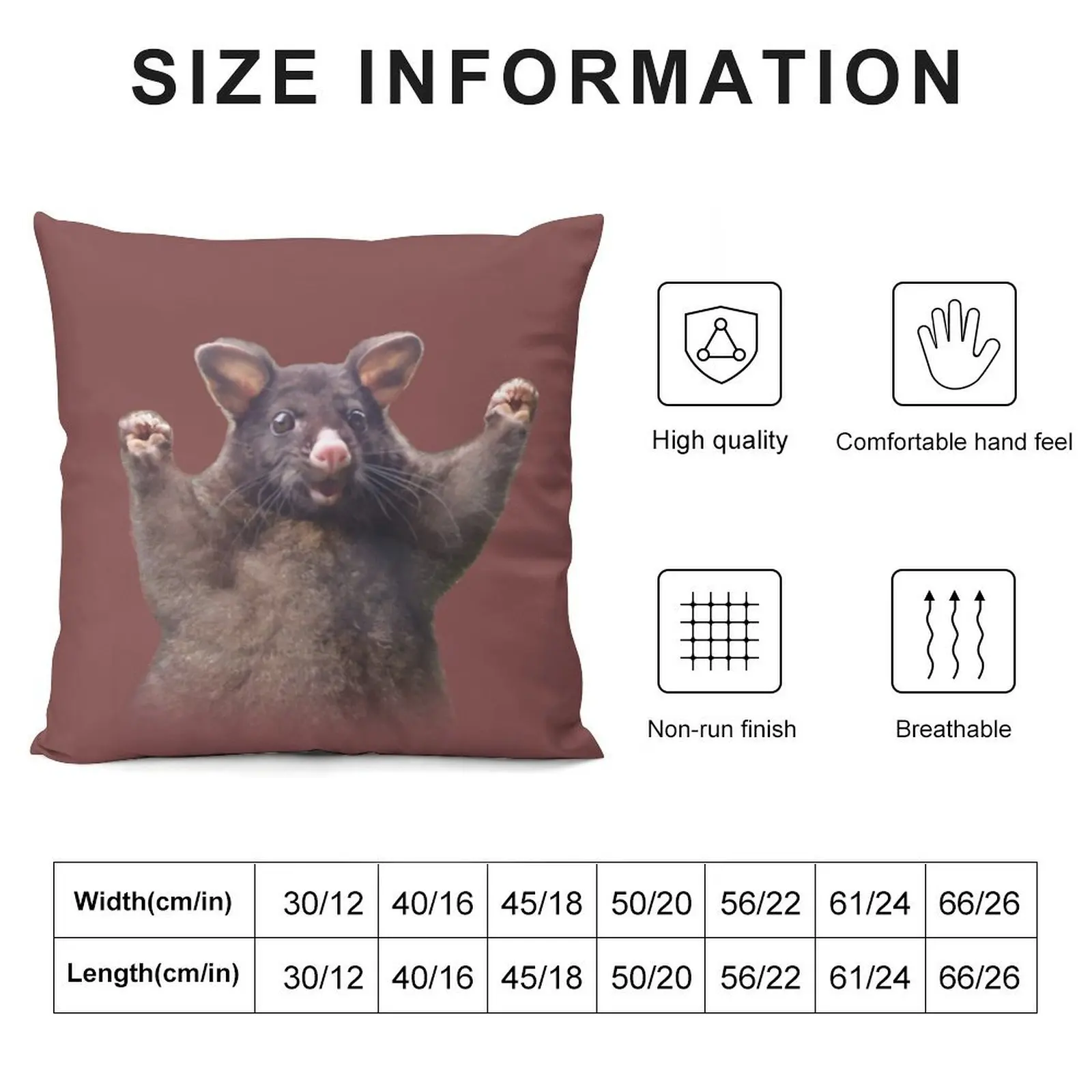 wahoo rat - positive possum meme Throw Pillow Pillow Covers Decorative Pillow Cases