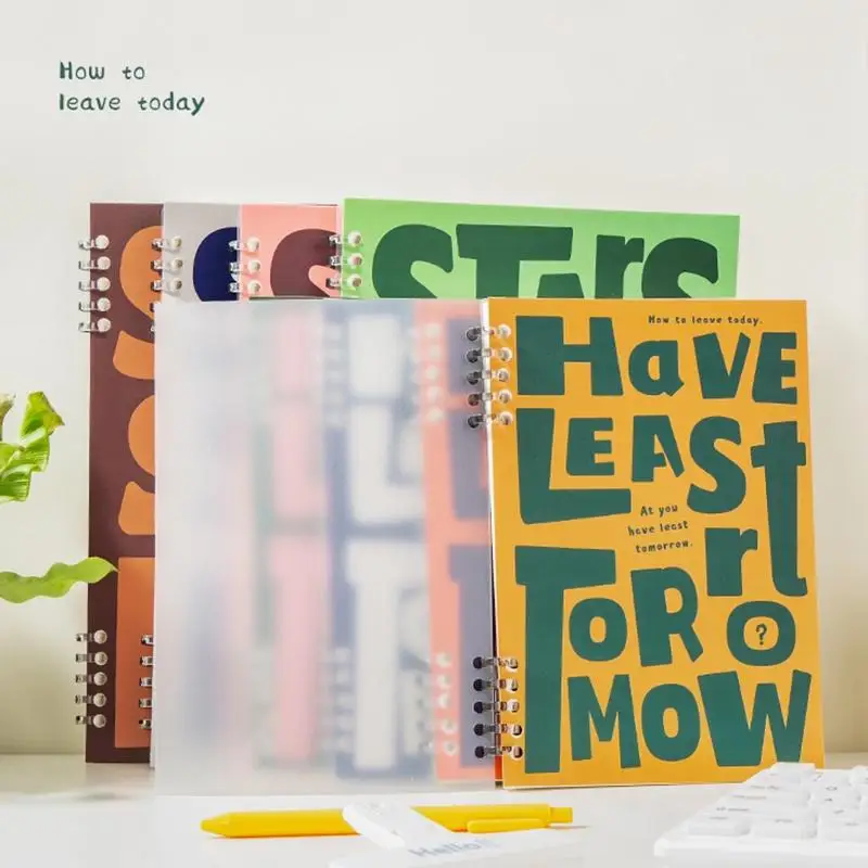 American Style Personalized Graffiti A5 Notebook Transparent Waterproof PP Shell Coil Book Student Notepad Horizontal Line Book