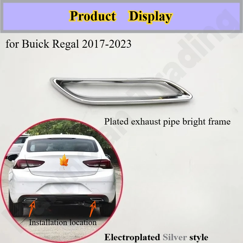 

for Buick Regal 2017-2023 rear bumper lower decoration chrome bright frame exhaust pipe decoration bright ring accessories