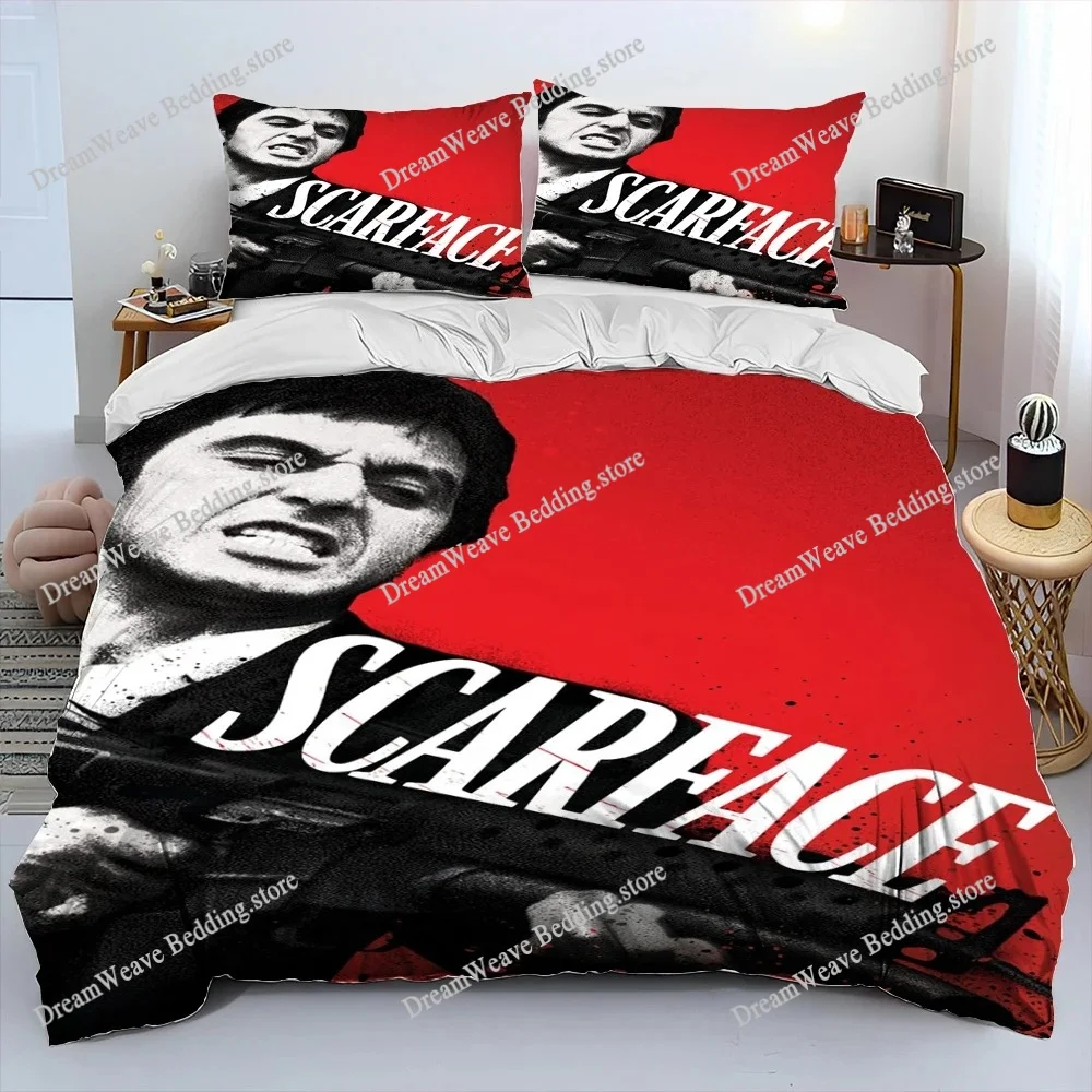 

Movie Scarface Tony 3D Printing Comforter Bedding Set,Duvet Cover Bed Set Quilt Cover Pillowcase,King Queen Size Bedding Set Kid