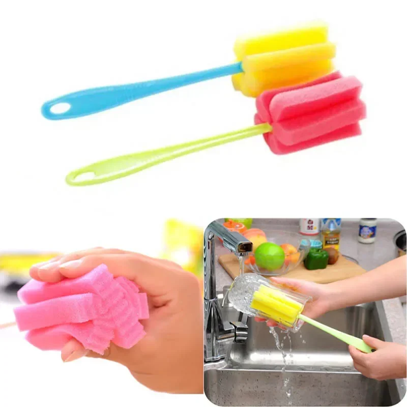 2Pcs Sponge Glass Bottle Cup Cleaner Kitchen Washing Cleaning Tools Hot Sale