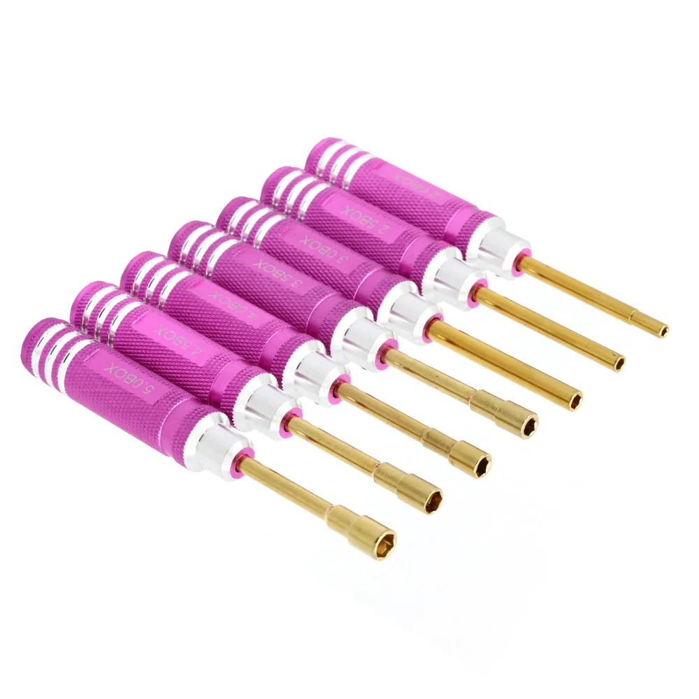 7Pcs Hex Nut Key Socket Screw Mini Driver Tool 2.0 2.5 3.0 3.5 4.0 4.5 5.0 Flat Head Wrench Screwdriver Repair Tool for RC Model