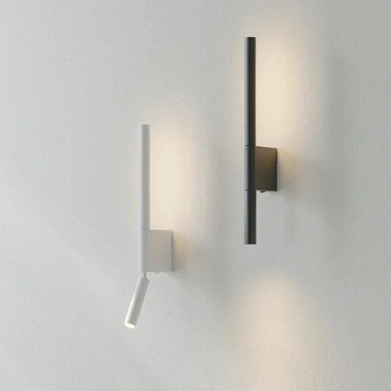 

Modern Decor LED Wall Light Black White Bedside Spotlight Sconce Wall Lamp for Bedroom Living Room Reading Night Light
