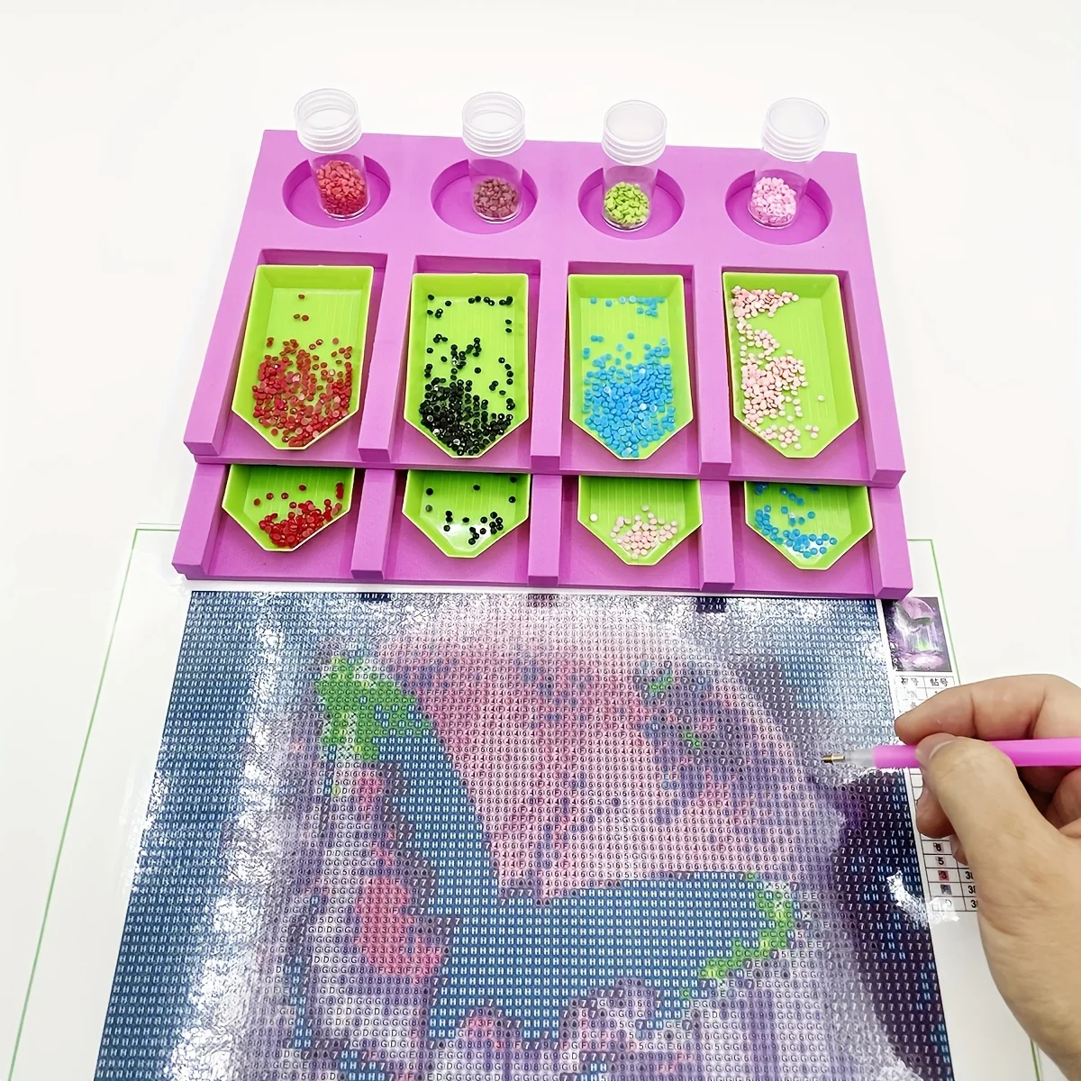 2pcs/set Foam Diamond Painting Cross Stitch Tool Moasic Accessories Tray Plate Organizer For Storage Boxes Containers